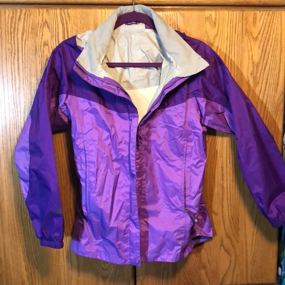 Girls purple rain jacket marmot